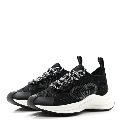Gucci Technical Knit Fabric Waves Womens Gucci Run Sneakers 36.5 Black Loess 3 of 8