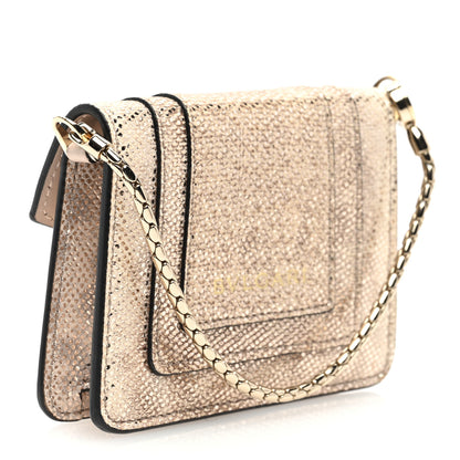 Bulgari Metallic Calfskin Serpenti Forever Miniature Bag Charm Light Gold Sea Salt Coral 3 of 10