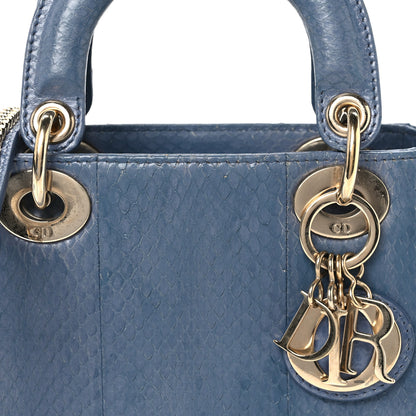 Christian Dior Snakeskin Mini Lady Dior Blue 7 of 10