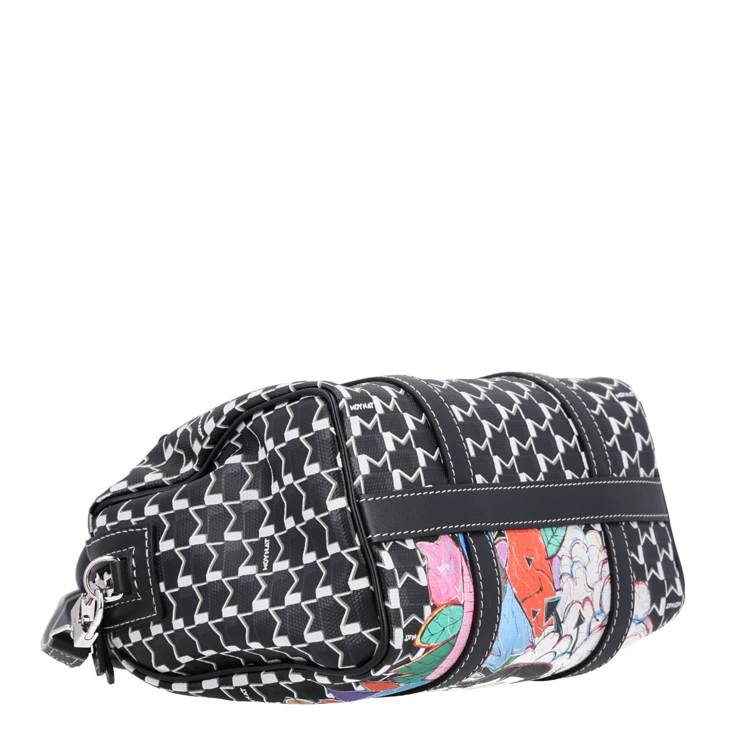 Moynat X KASING LUNG Calfskin Canvas M Labubu Boston Bag Black Multicolor 5 of 11