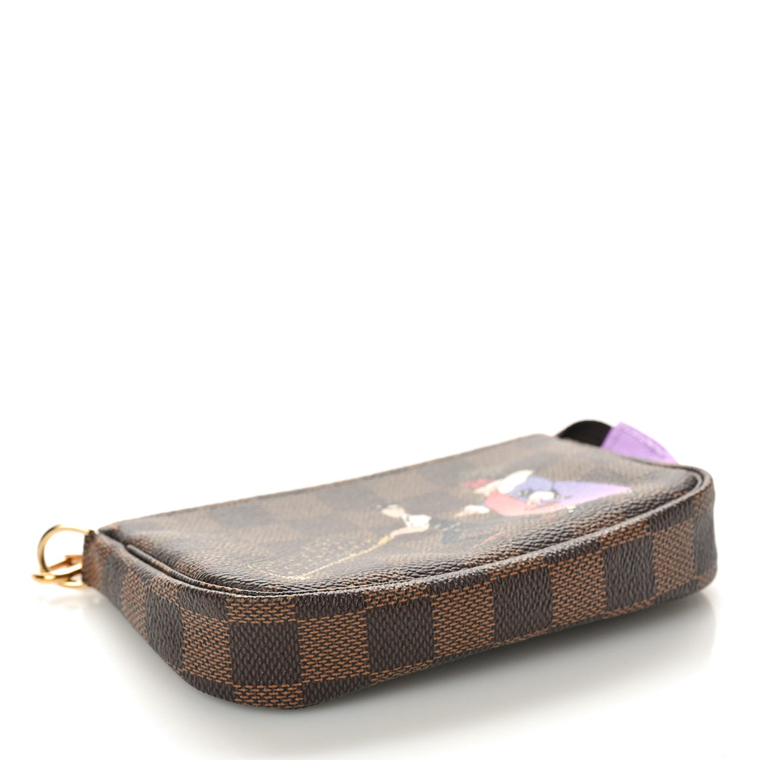 Louis Vuitton Damier Ebene Illustre Mini Pochette Accessories Violet 4 of 10