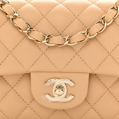 Chanel Lambskin Quilted Mini Rectangular Flap Beige 8 of 10