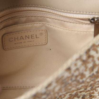 Chanel Raffia Sequin Small Single Flap Beige Gold 11 of 13
