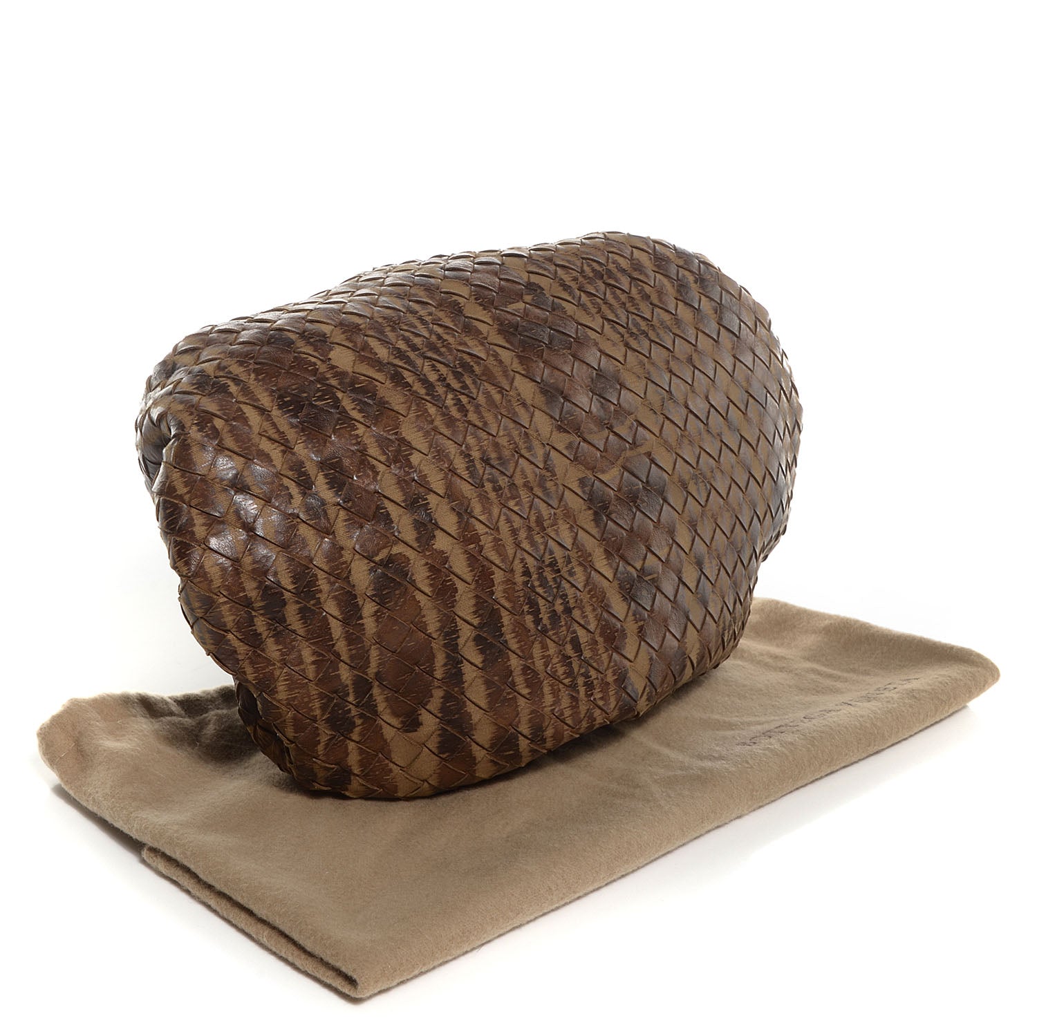 Bottega Veneta Karung Printed Nappa Intrecciato Moire Knot Clutch Multi Oak 4 of 9