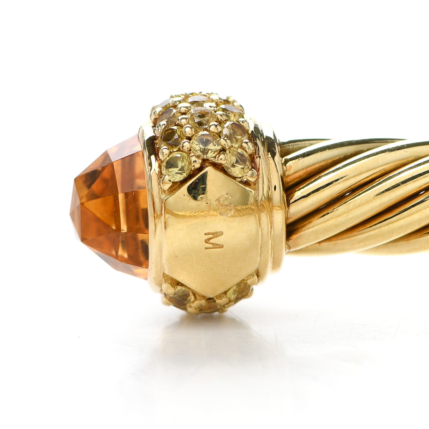 David Yurman 18K Yellow Gold Citrine Yellow Sapphire 5mm Candy Cable Bracelet 5 of 6