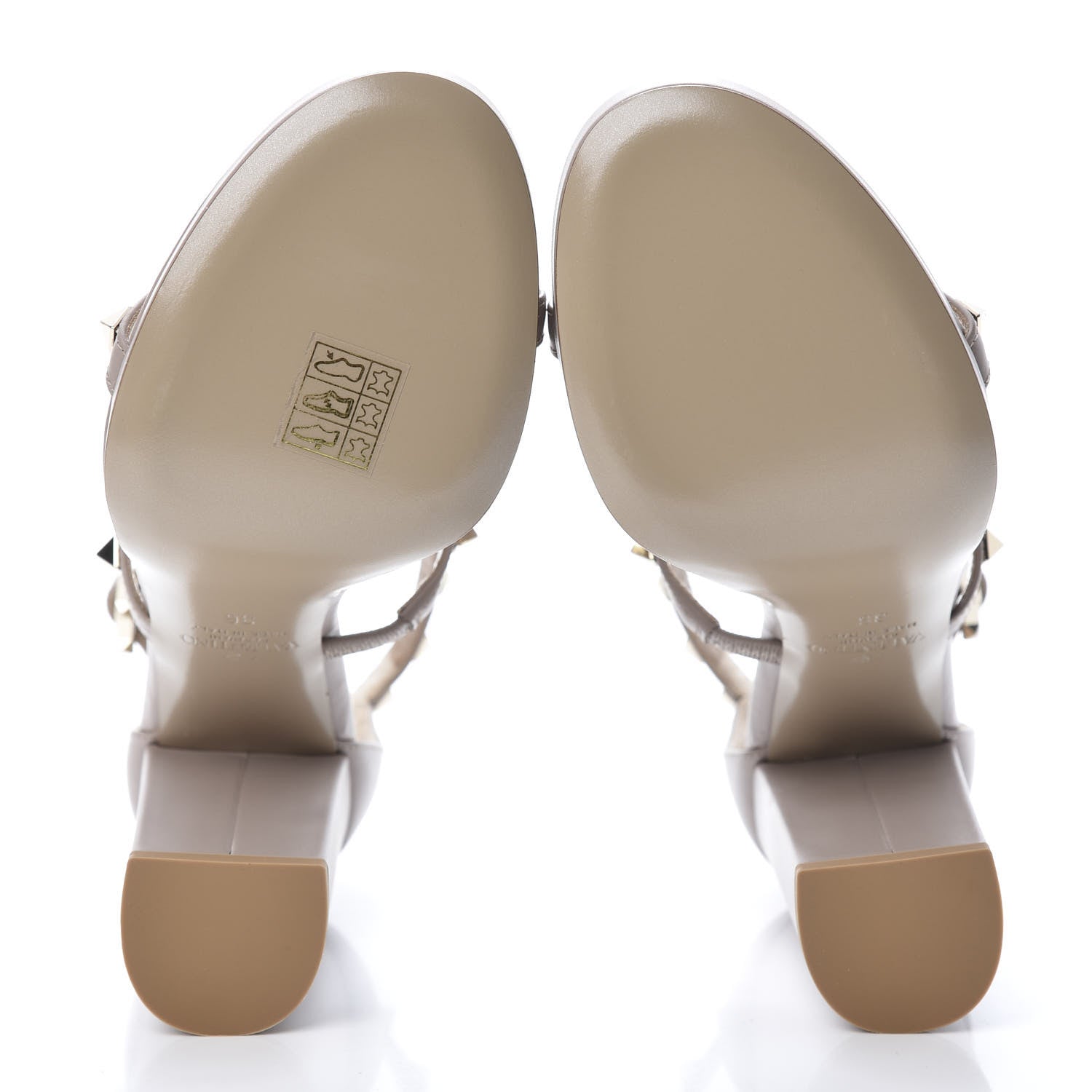 Valentino Garavani Calfskin Rockstud T-Strap 10/110mm Platform Sandals 36 Poudre 5 of 8