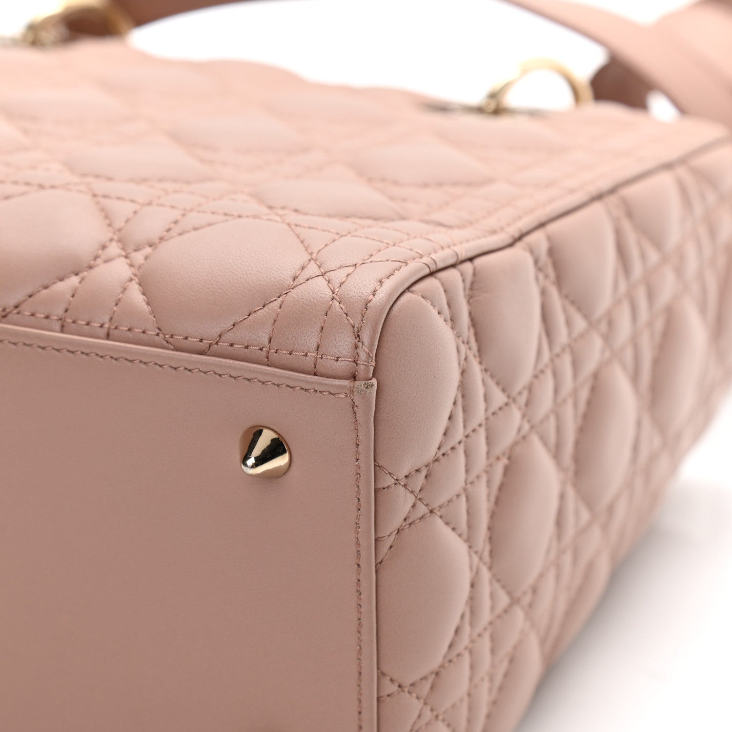 Christian Dior Lambskin Cannage Medium Lady Dior Bois de Rose 11 of 13