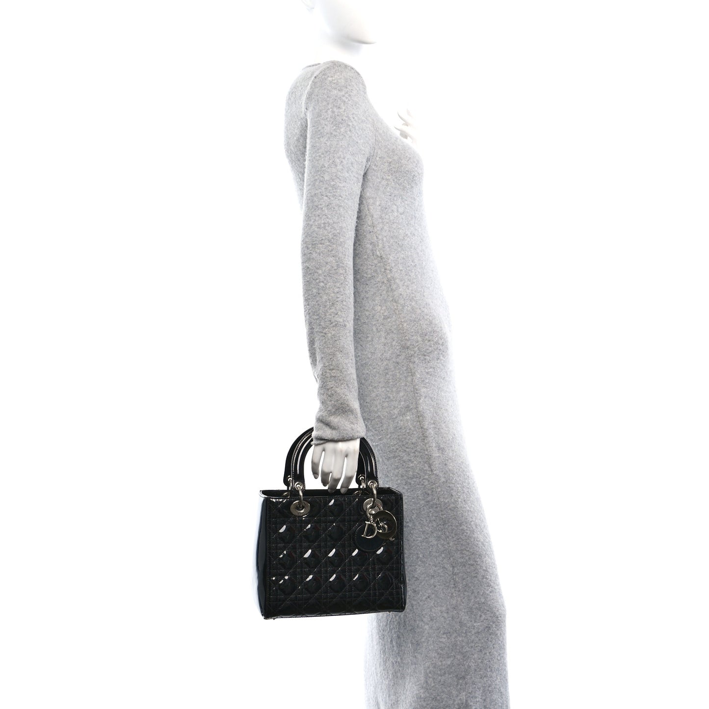 Patent Cannage Medium Lady Dior Black