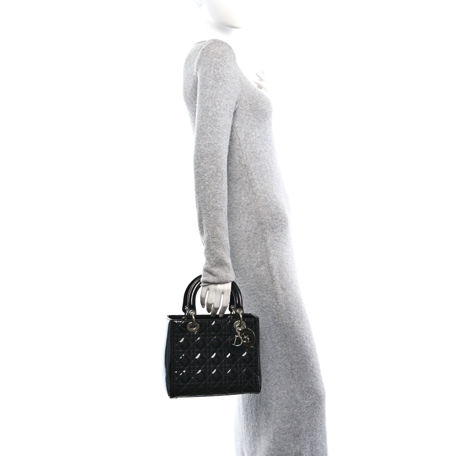 Christian Dior Patent Cannage Medium Lady Dior Black 2 of 10