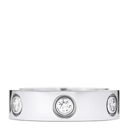 Cartier 18K White Gold 6 Diamond 5.5mm LOVE Ring 53 6.5 1 of 7