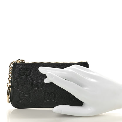 Gucci Guccissima GG Emblem Zip Key Case Black 2 of 8