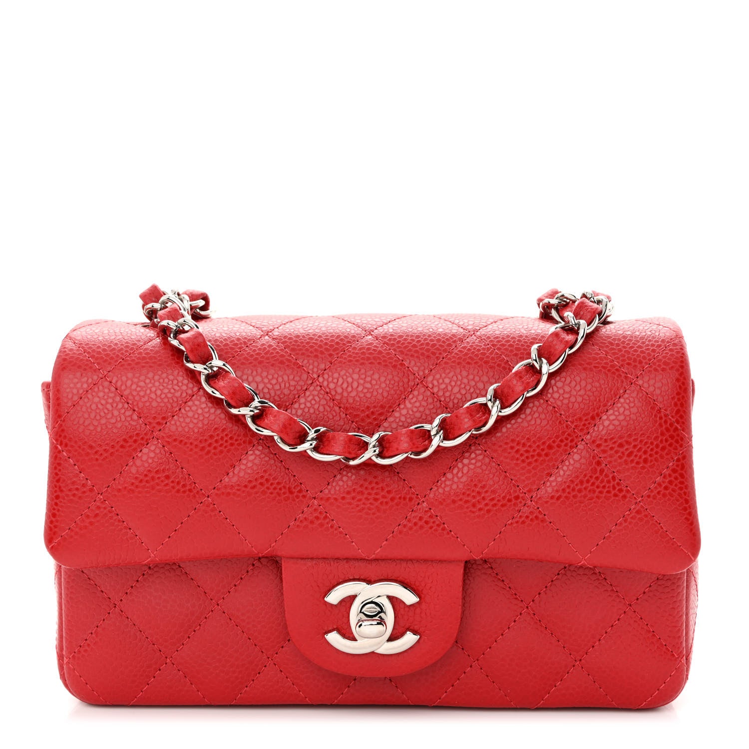 Chanel Caviar Quilted Mini Rectangular Flap Red 1 of 11