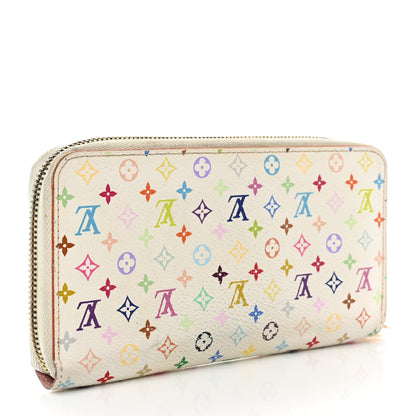 Louis Vuitton Monogram Multicolor Zippy Wallet White Litchi 3 of 10