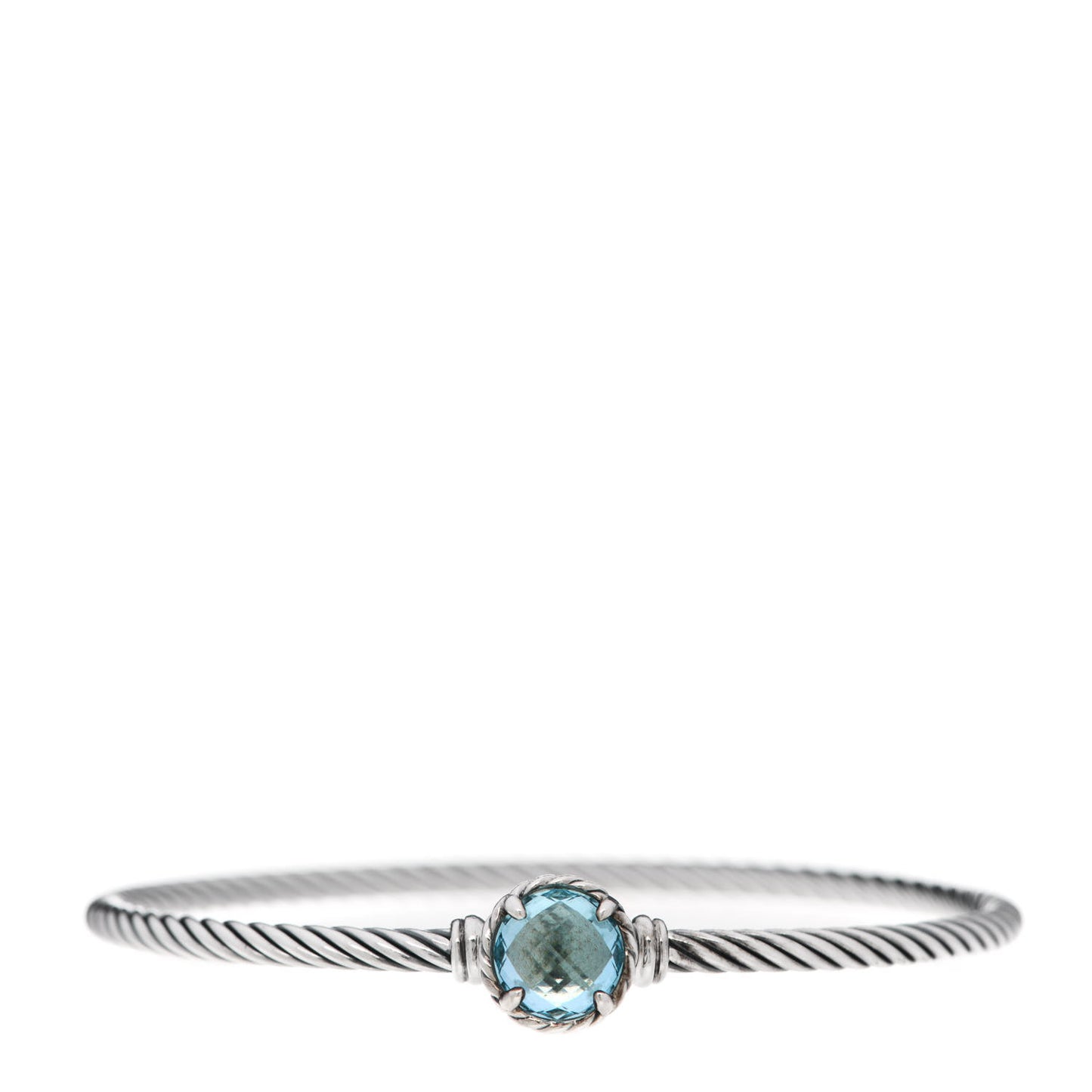 Sterling Silver Blue Topaz 3mm Chatelaine Bracelet
