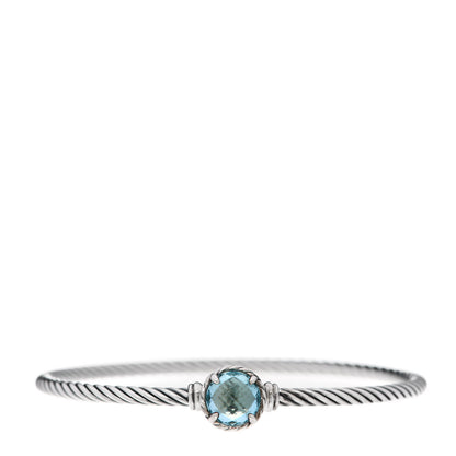 David Yurman Sterling Silver Blue Topaz 3mm Chatelaine Bracelet 1 of 4