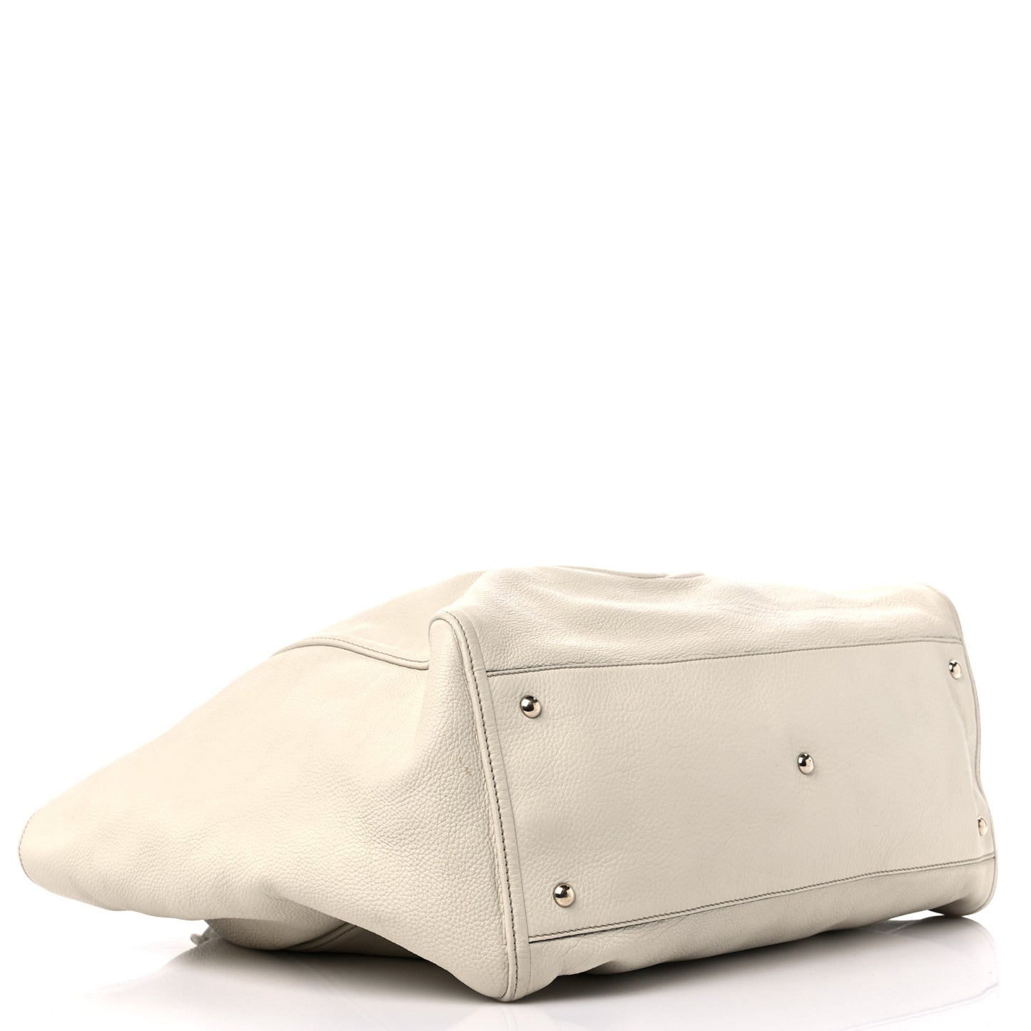 Pebbled Calfskin Large Soho Shoulder Bag Off White