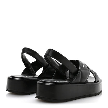 Prada Nappa Quilted Padded Platform Slingback Sandals 38.5 Black 5 of 8