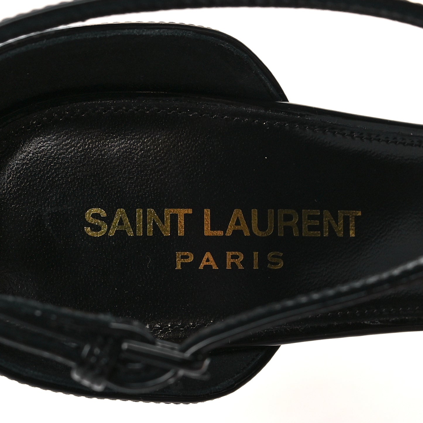 Patent Calfskin Opyum 85 Sandals 37.5 Black Gold