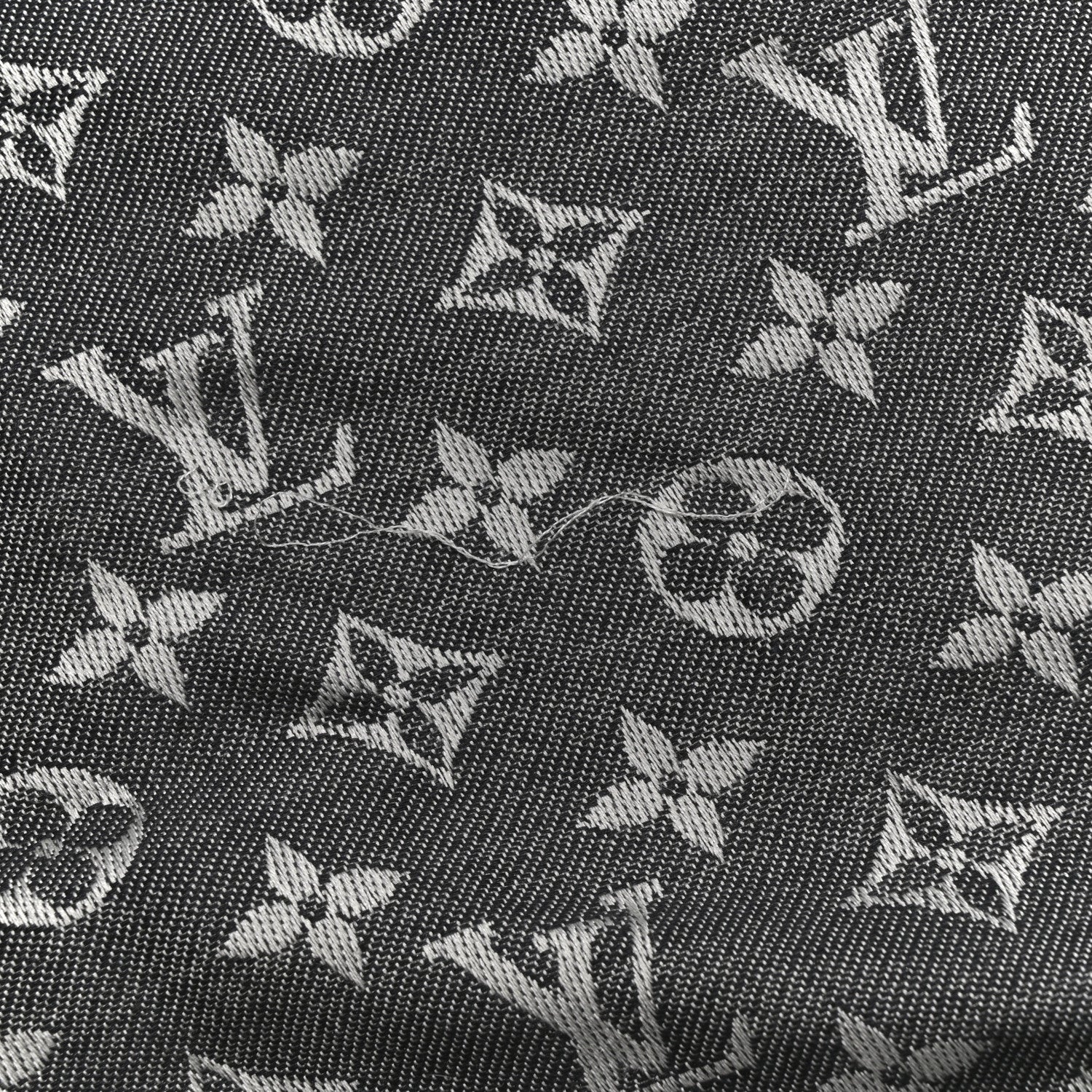 Louis Vuitton Silk Wool Monogram Denim Shawl Black 4 of 4