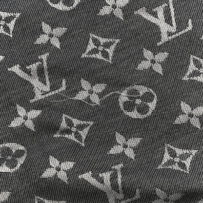 Louis Vuitton Silk Wool Monogram Denim Shawl Black 4 of 4