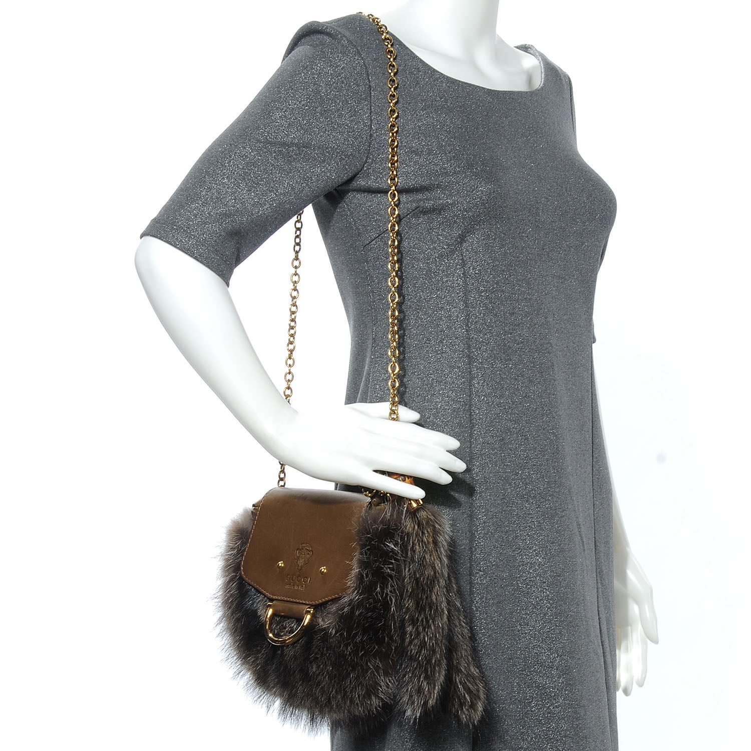 Gucci Leather Raccoon Tail Smilla 2 of 7