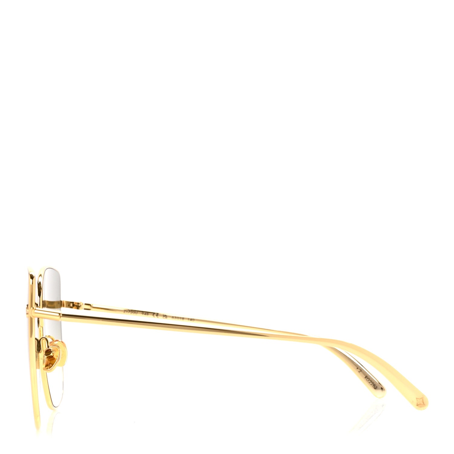 Louis Vuitton Metal LV Charm Cat Eye Sunglasses Z1720U Gold 6 of 16