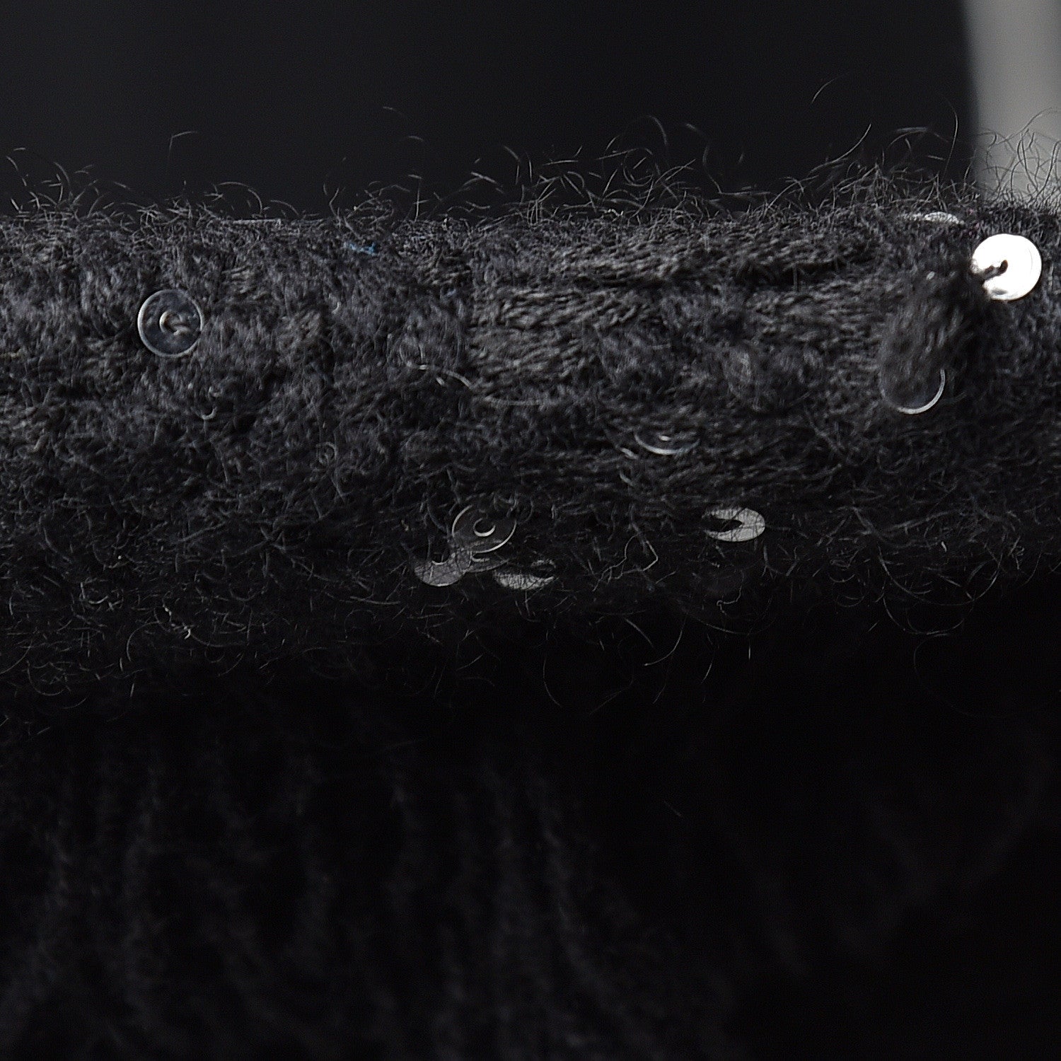 Chanel Cashmere Silk Sequin CC Scarf Black 7 of 7