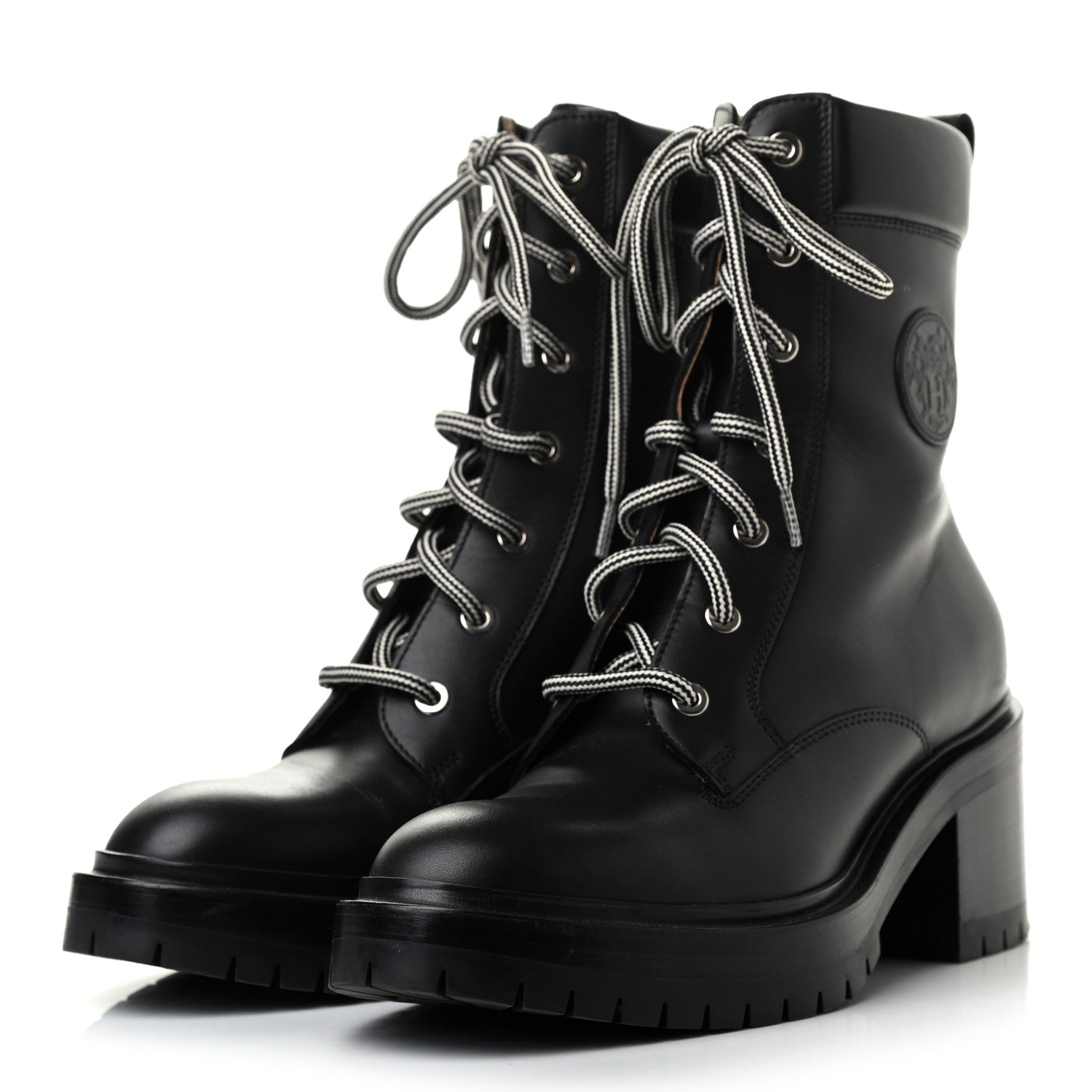 Hermes Calfskin Bridge Ankle Boots 36.5 Black 3 of 8