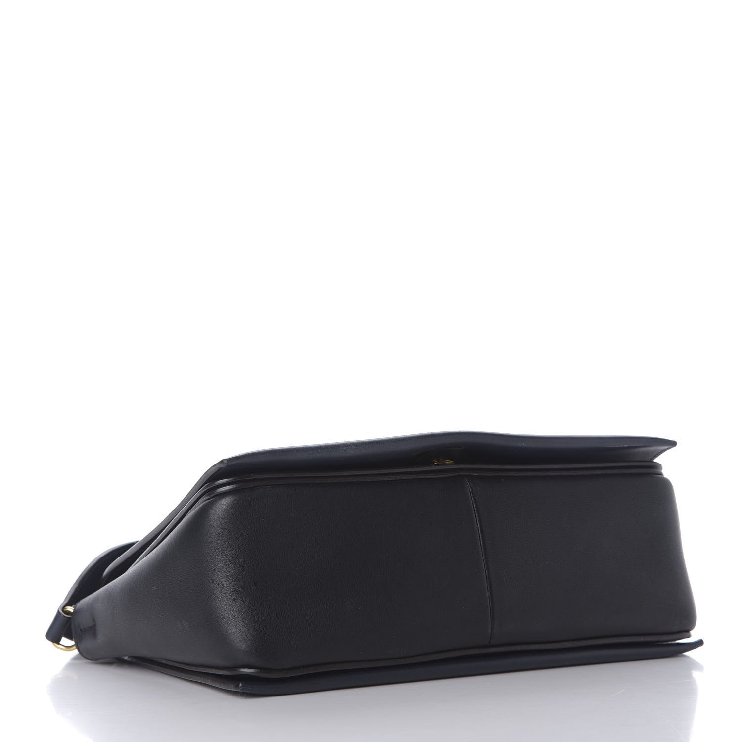 Celine Shiny Smooth Calfskin Medium Frame Shoulder Bag Black Navy 3 of 8