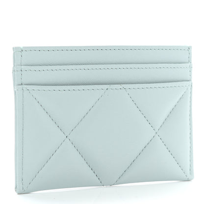 Chanel Lambskin Quilted Chanel 19 Card Holder Light Blue 3 of 9