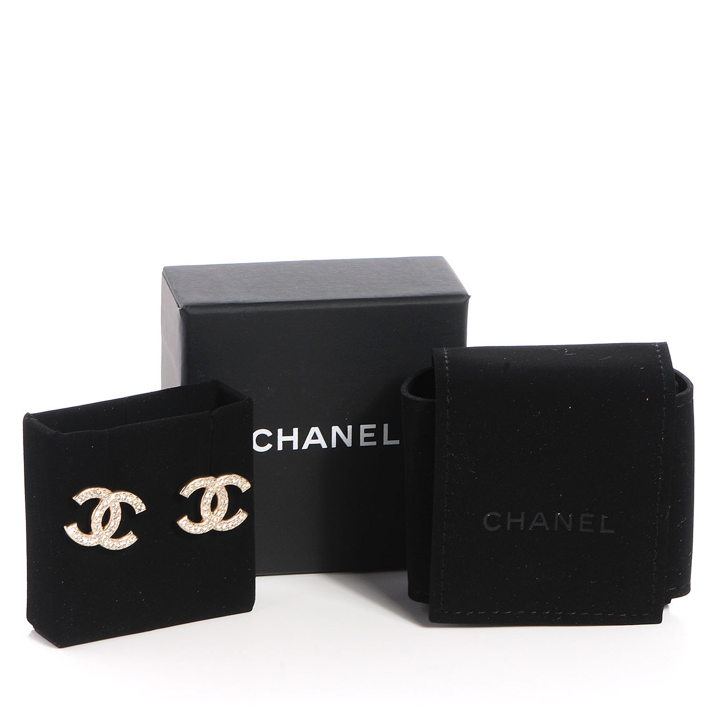 Crystal CC Earrings Gold