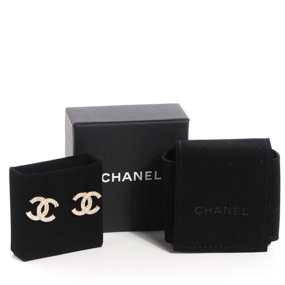 Chanel Crystal CC Earrings Gold 5 of 5