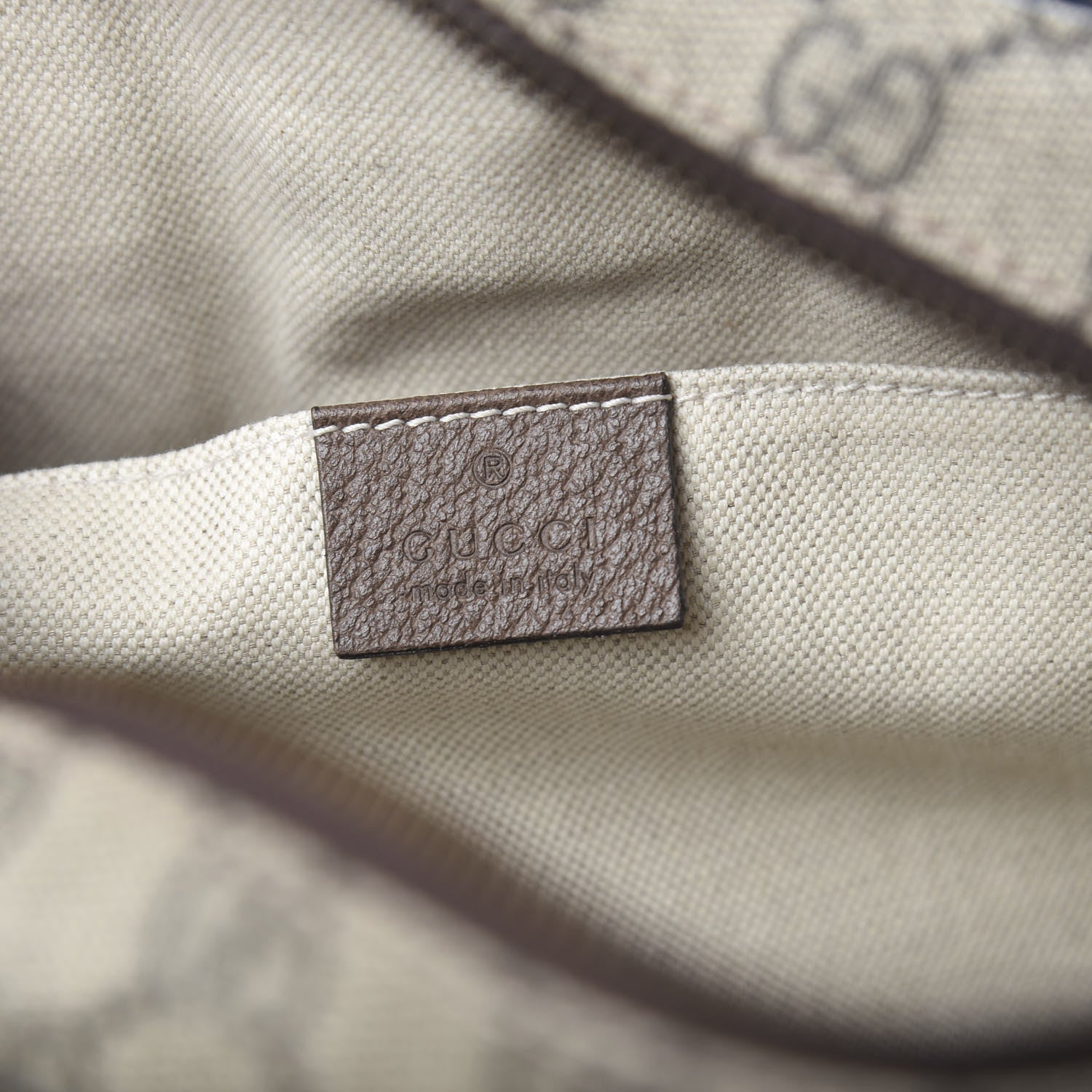 Gucci Soft GG Supreme Monogram Textured Dollar Calfskin Web Ophidia Pouch Pocket Belt Bag 95 38 Beige Ebony New Acero Black 5 of 9