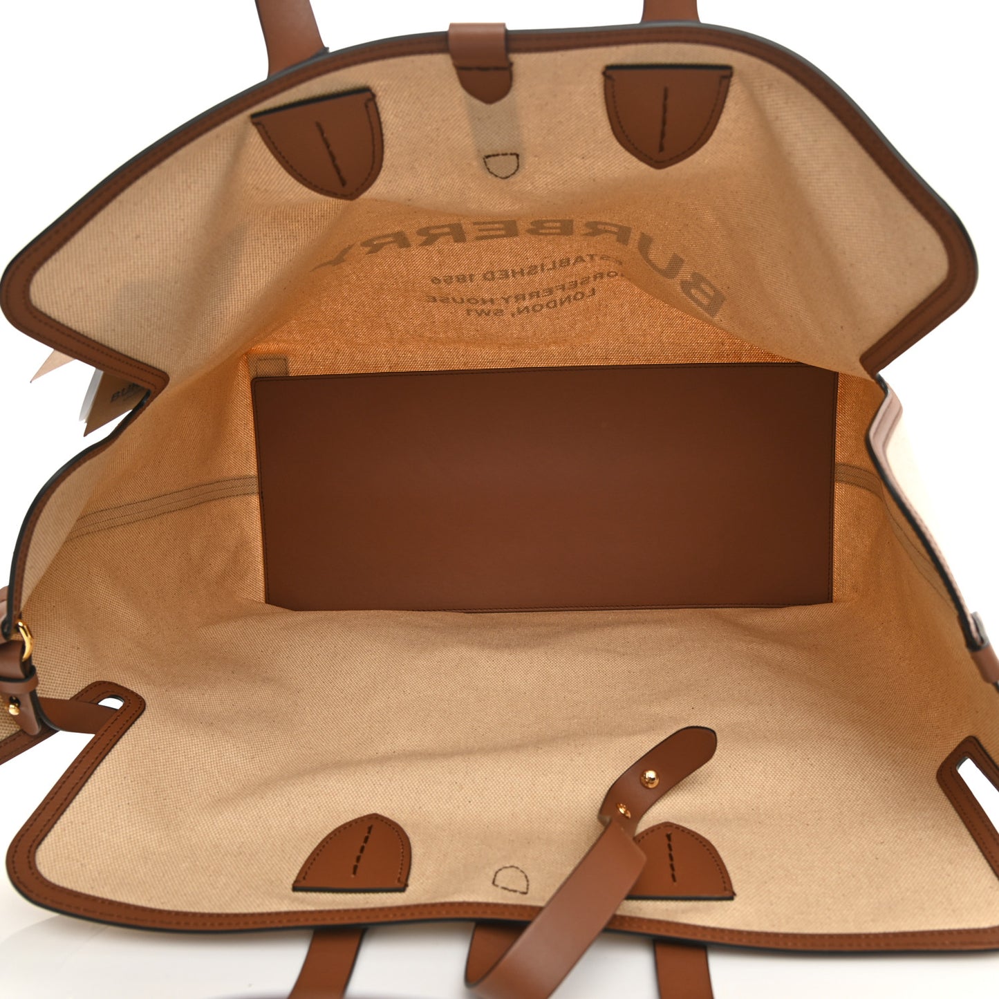 Cotton Canvas Calfskin Large Soft Belted Tote Bag Natural