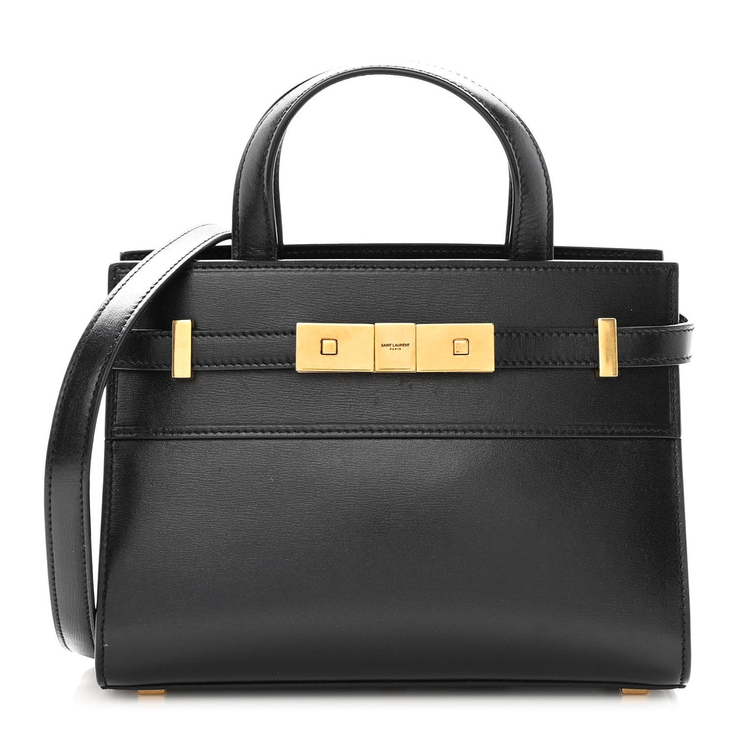 Smooth Calfskin Manhattan Nano Shopper Tote Black