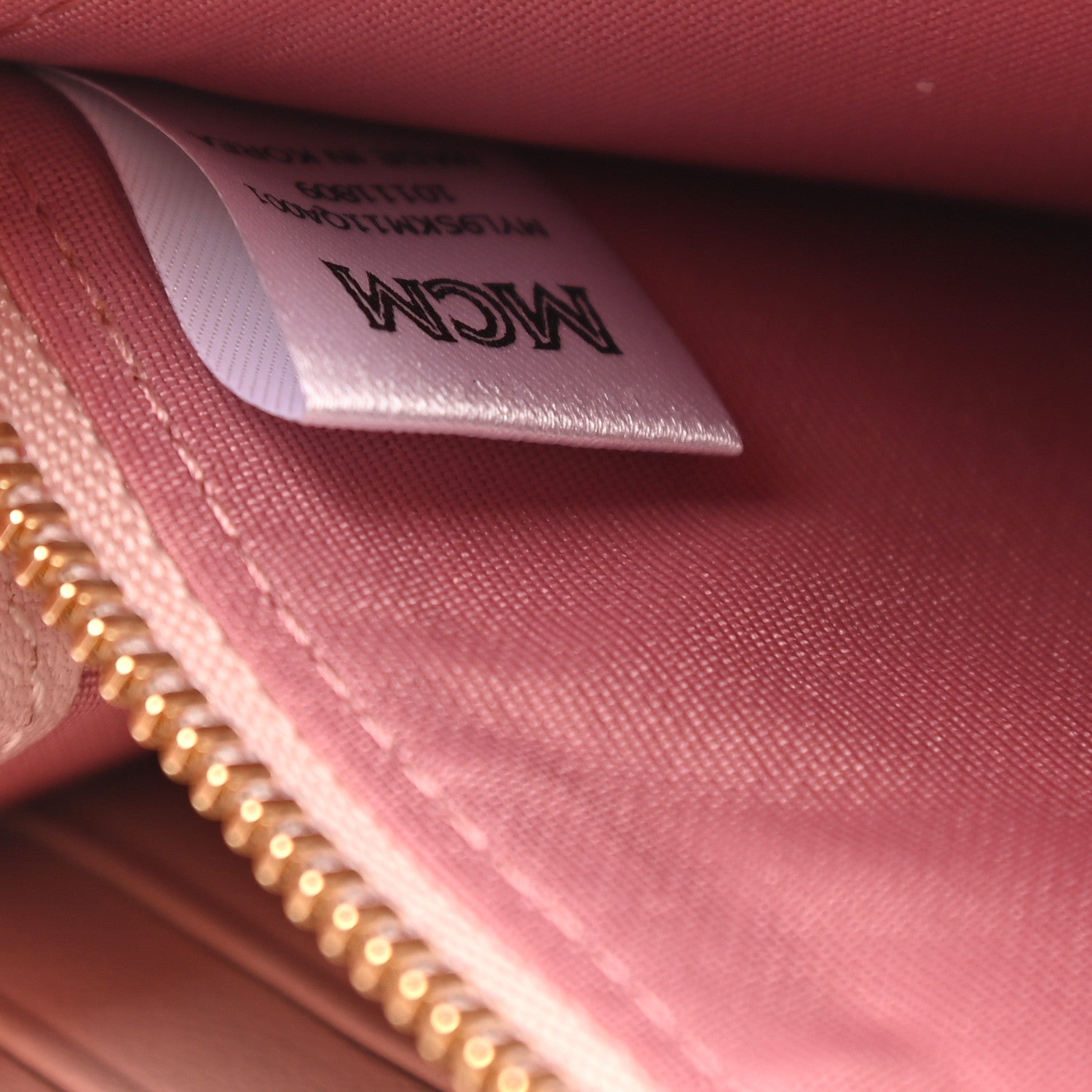 MCM Calfskin Ottomar Large Zip Around Wallet Pink 7 of 8