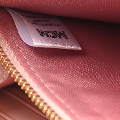 MCM Calfskin Ottomar Large Zip Around Wallet Pink 7 of 8