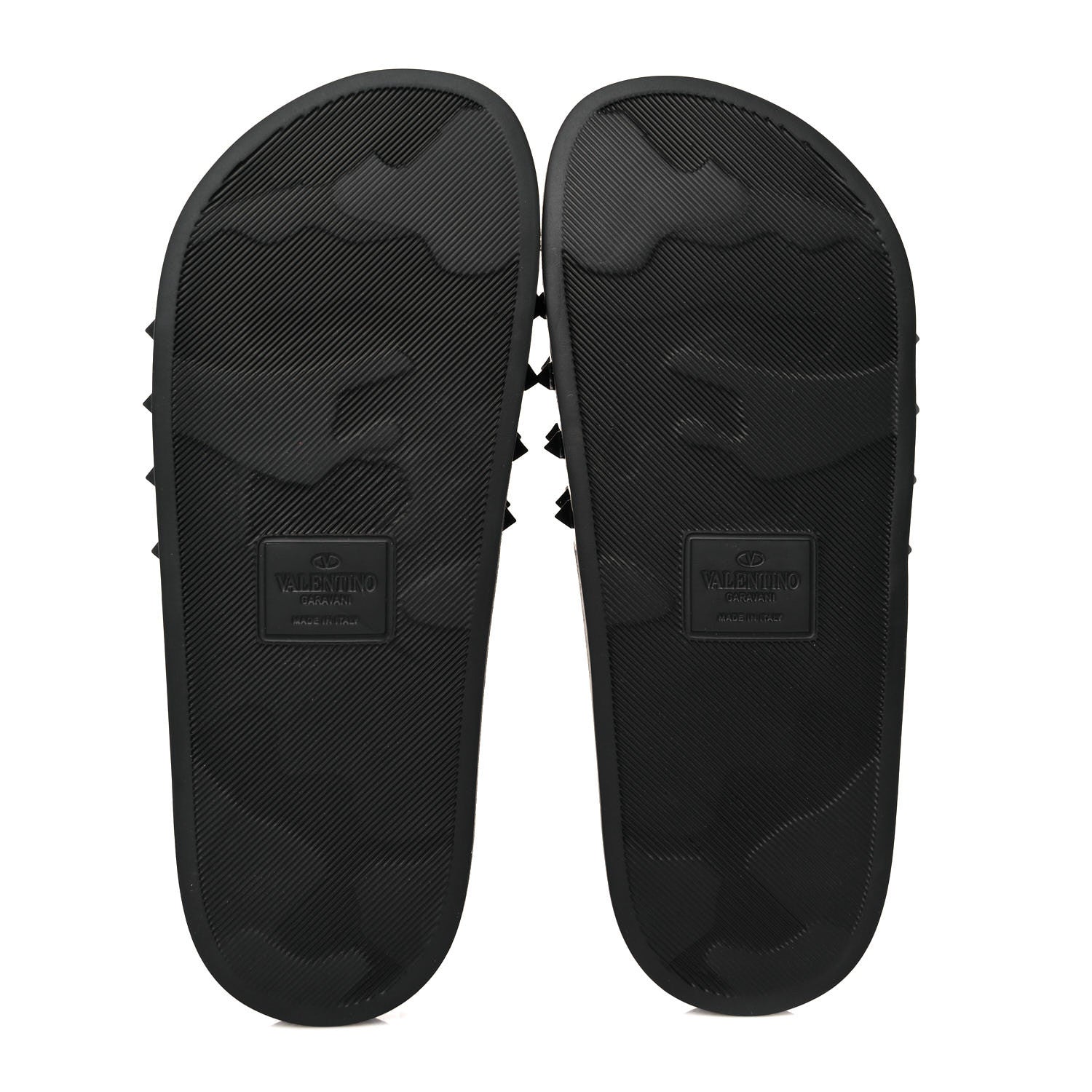 Valentino Garavani Patent Rubber Mens Rockstud VLogo Slide Sandals 40 Black 5 of 7