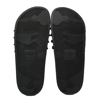 Valentino Garavani Patent Rubber Mens Rockstud VLogo Slide Sandals 40 Black 5 of 7