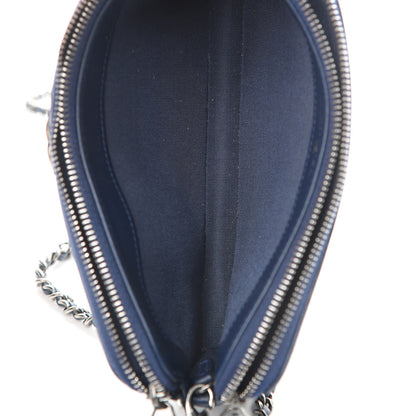 Chanel Calfskin Quilted Small Boy Clutch With Chain Navy 6 of 14