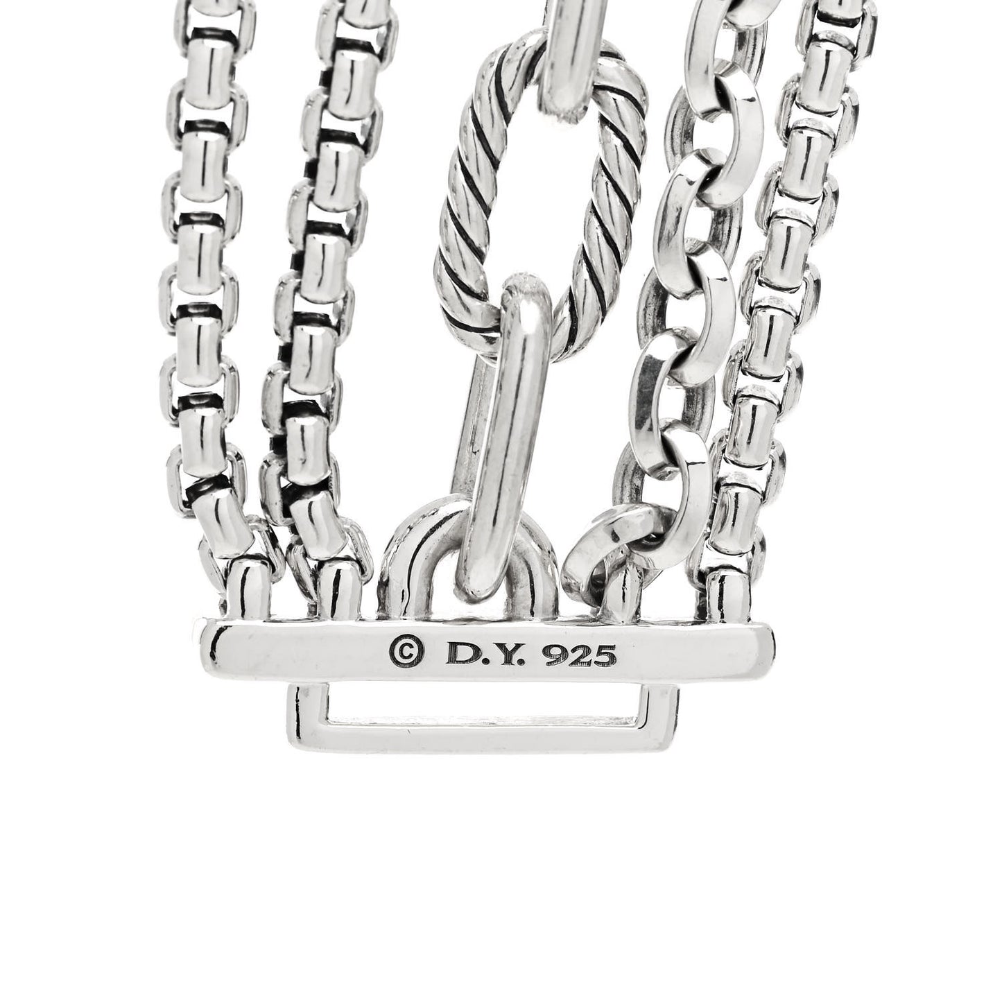 Sterling Silver Multi Row Chain Bracelet