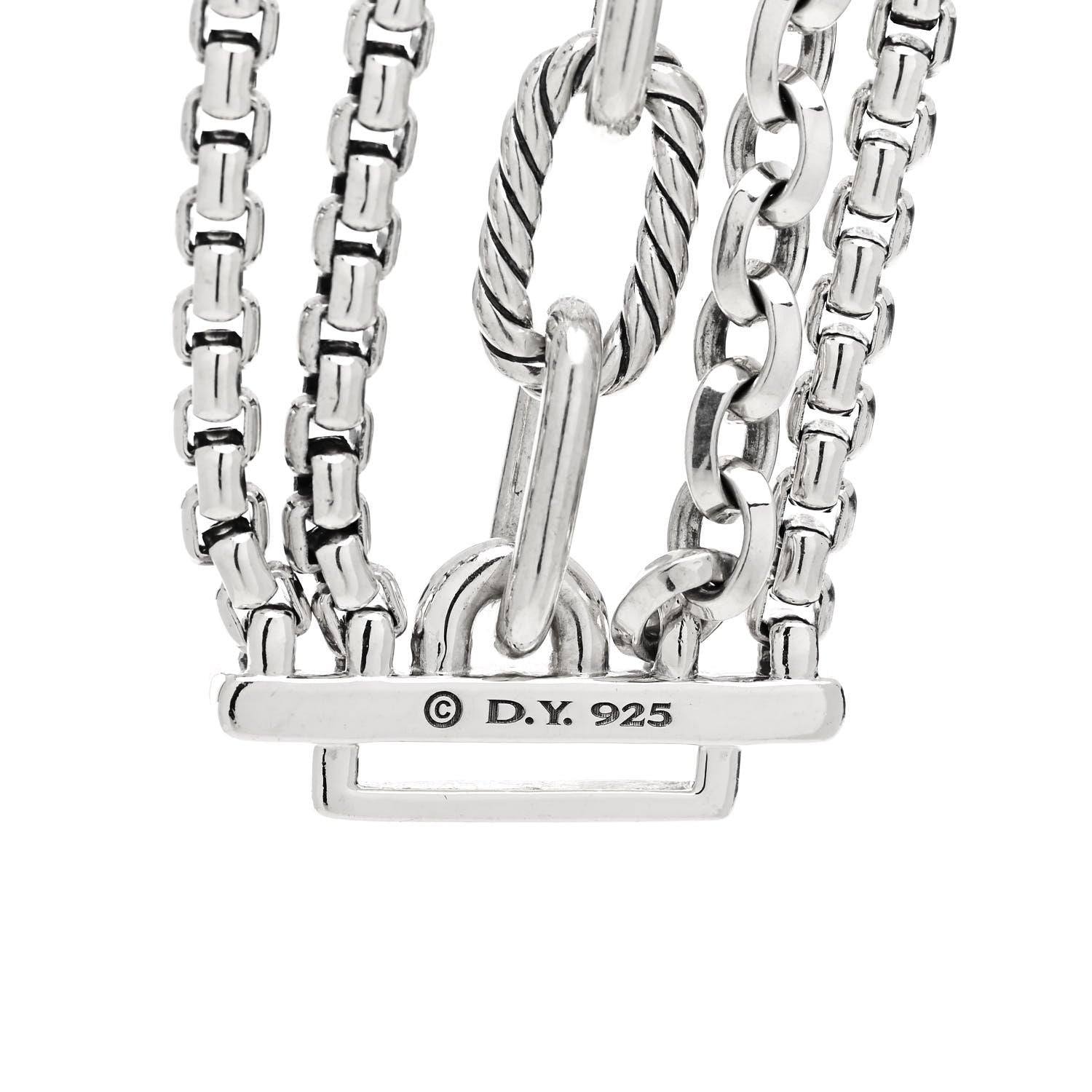 David Yurman Sterling Silver Multi Row Chain Bracelet 3 of 3