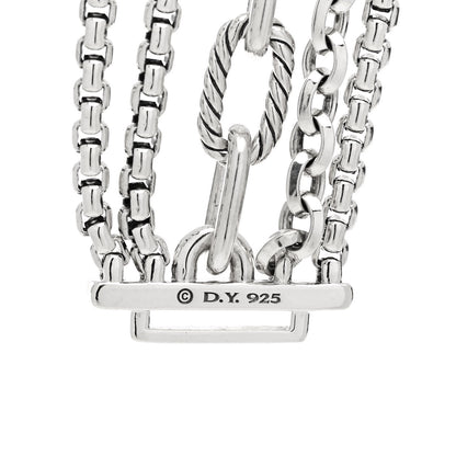 David Yurman Sterling Silver Multi Row Chain Bracelet 3 of 3