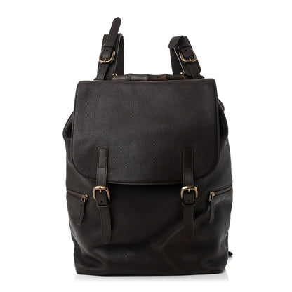 Gucci Calfskin Bamboo Drawstring Backpack Dark Brown 1 of 11