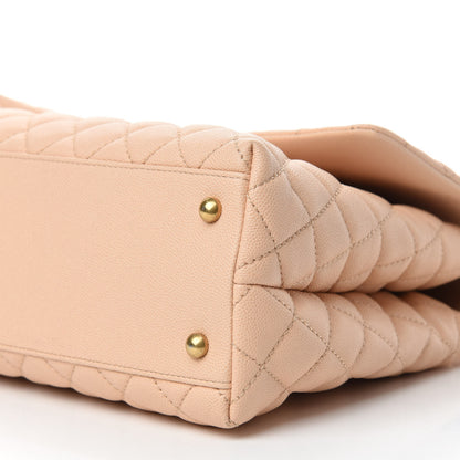 Chanel Caviar Quilted Medium Coco Handle Flap Light Beige 7 of 11