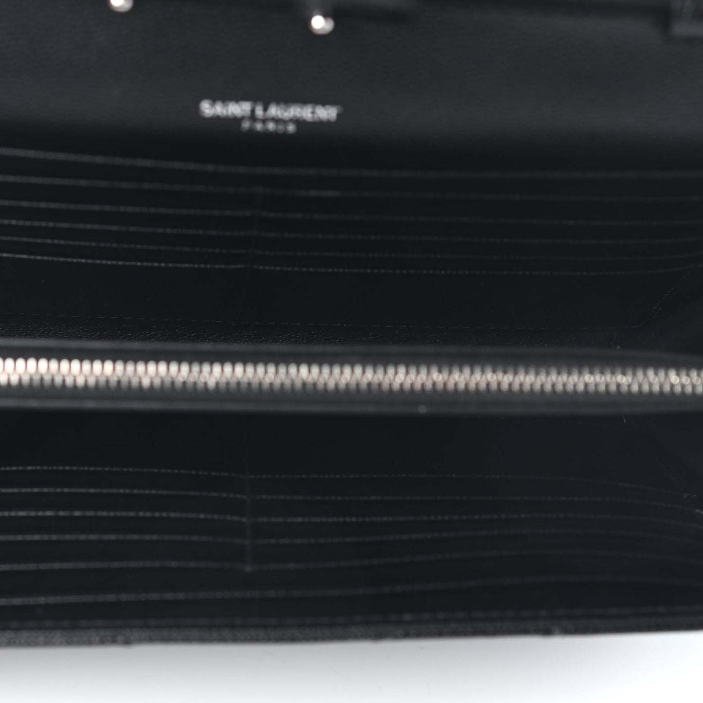 Grain De Poudre Matelasse Chevron Monogram Chain Wallet Black