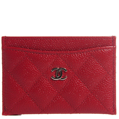 Chanel Caviar Quilted Card Holder Red 1 of 9