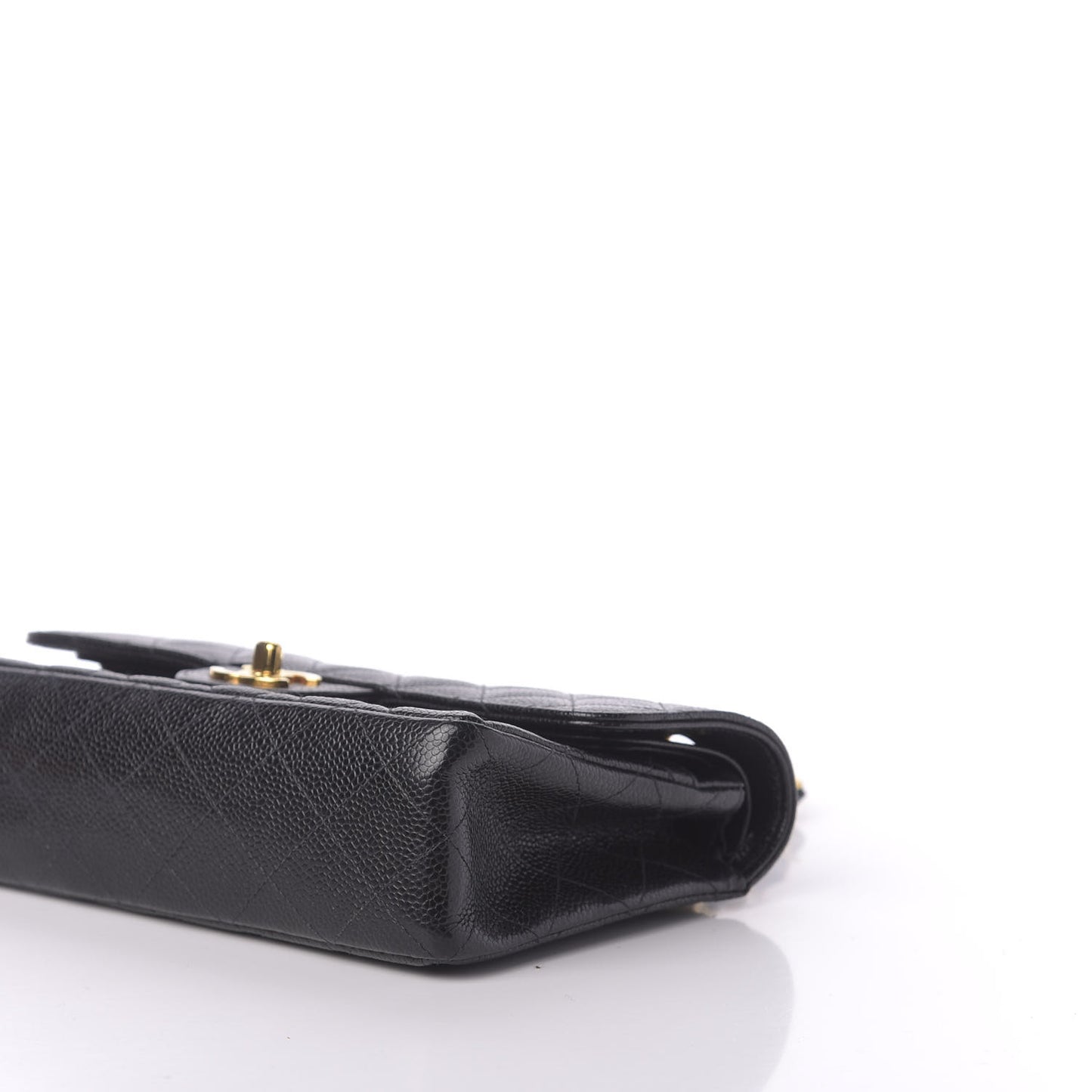 Caviar Quilted Small Double Flap Black