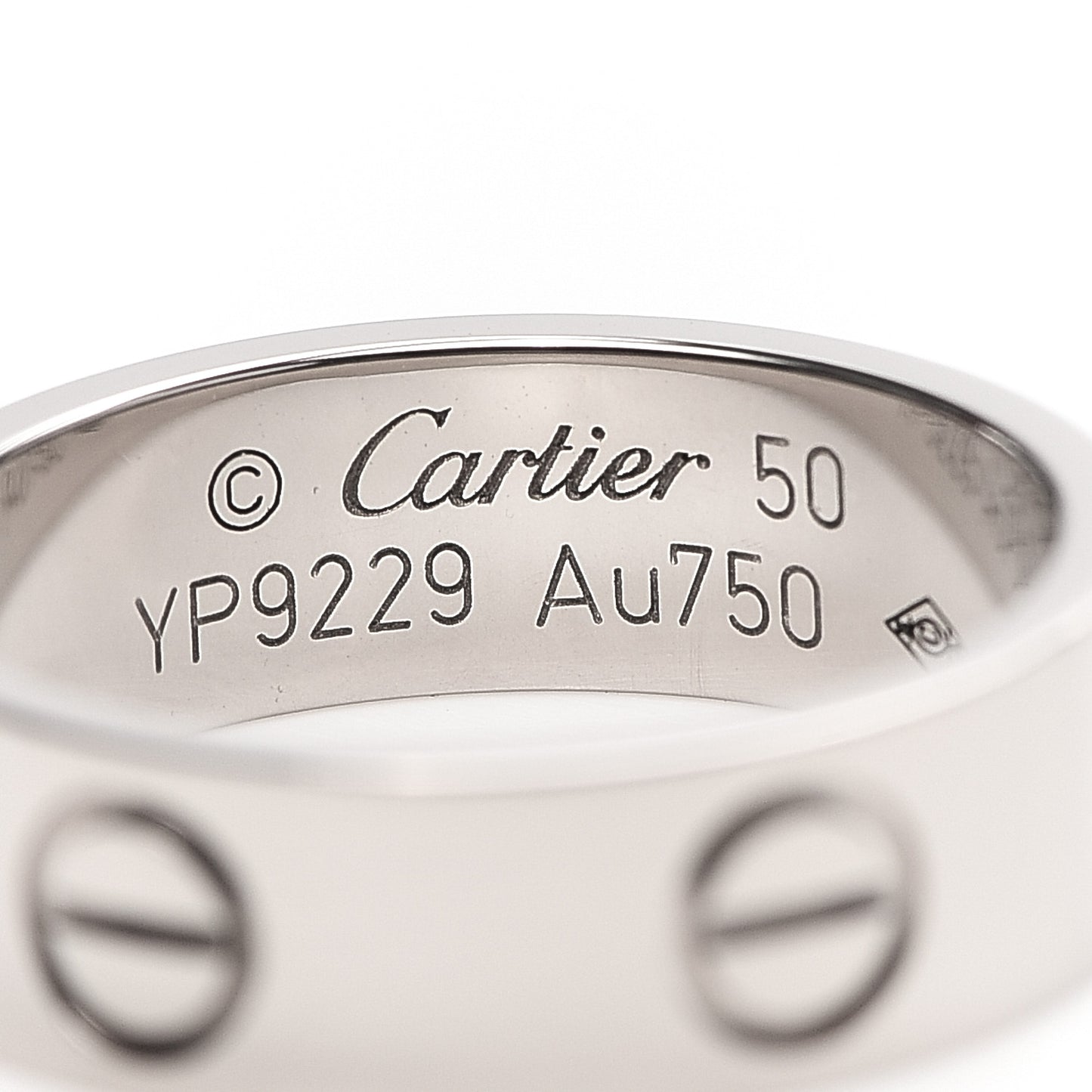 18K White Gold 5.5mm LOVE Ring 50 5.25