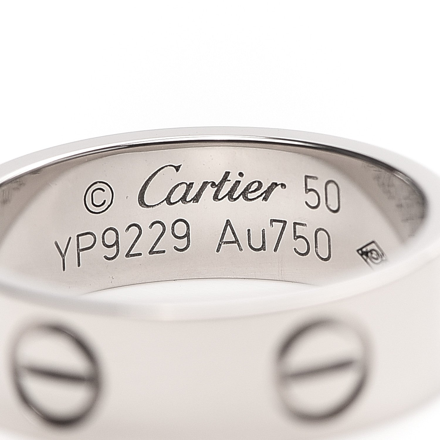 Cartier 18K White Gold 5.5mm LOVE Ring 50 5.25 4 of 5